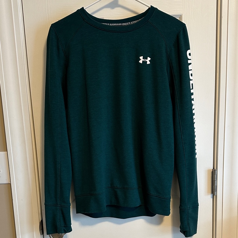 Under Armour Dark Green Long Sleeve Top. Size small.